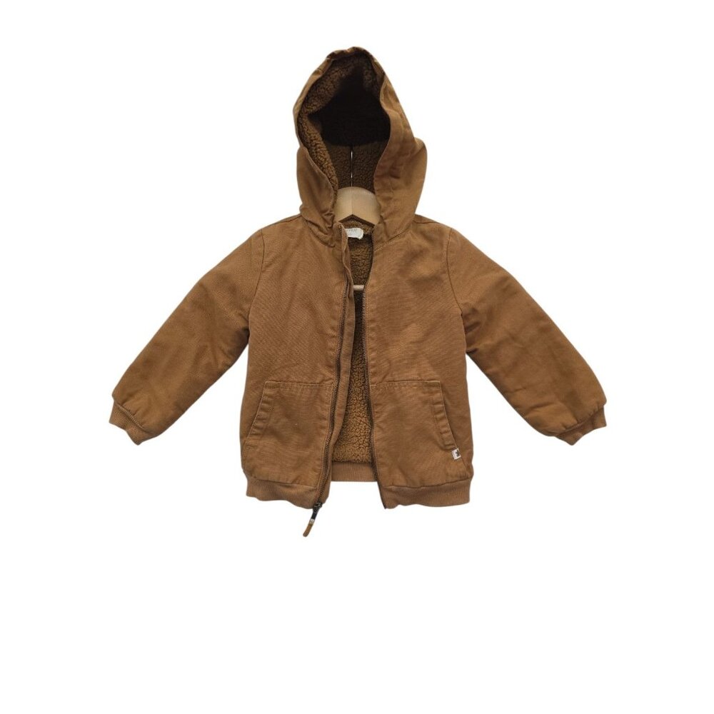 Aspen Kids Tan Canvas Sherpa Lined Barn Jacket Kids Size 3T Unisex